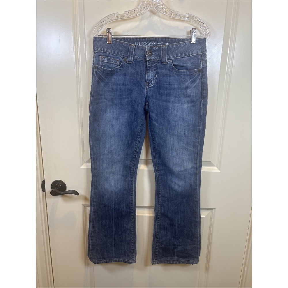 Guess Daredevil Bootcut Jeans Medium Wash Stretch Denim Low Rise Y2K Size 30